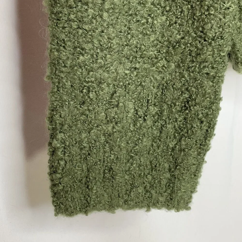 A New Day Womens Hooded Sweater Size XS Wool Blend Heather Olive Green - Picture 4 of 9